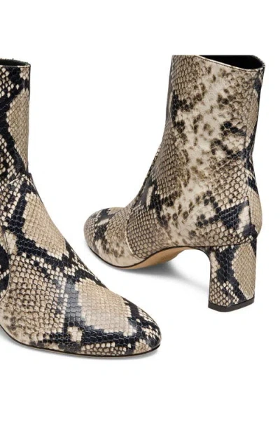 Stuart Weitzman 85mm Vinnie Snake-printed Leather Booties In Animal Print