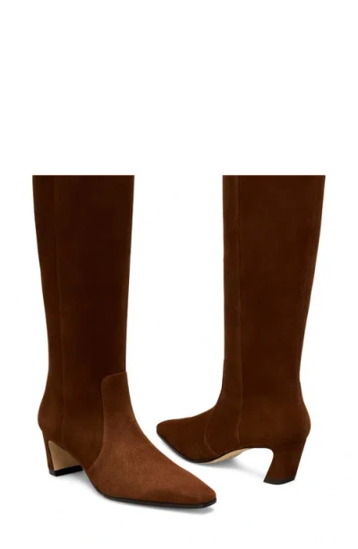 Stuart Weitzman 50mm Stassi Suede Knee-high Boots In Brown