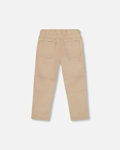 Deux Par Deux Twill Jogger Pants With Patch Pockets In Neutral