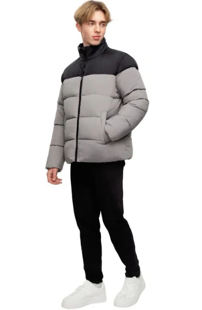 Rokka&rolla Lightweight Modern Puffer Jacket In Gray