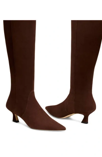 Stuart Weitzman Stylish Suede Ankle Boots With Block Heel In Brown