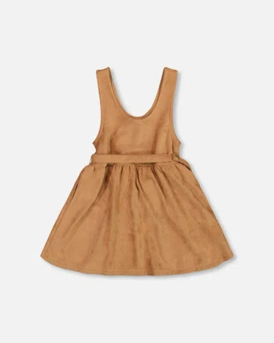 Deux Par Deux Stretch Suede Effect Jumper With Llama Bag In Brown