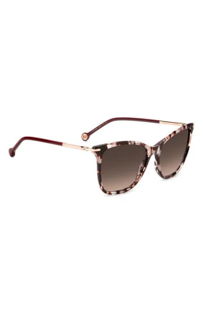 Carolina Herrera 57mm Rectangular Gradient Sunglasses In Brown