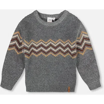 Deux Par Deux Knit Sweater In Gray