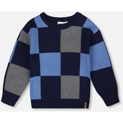 Deux Par Deux Knit Sweater In Blue