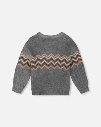 Deux Par Deux Knit Sweater In Gray
