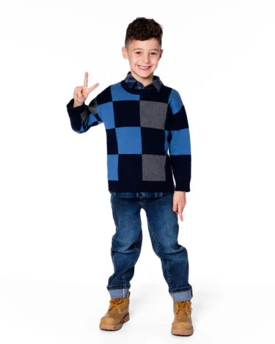 Deux Par Deux Knit Sweater In Blue