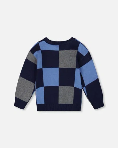 Deux Par Deux Knit Sweater In Blue