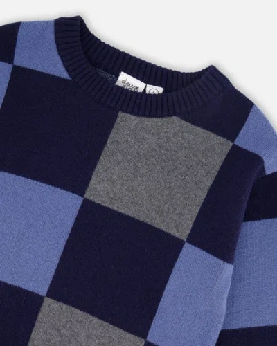 Deux Par Deux Knit Sweater In Blue