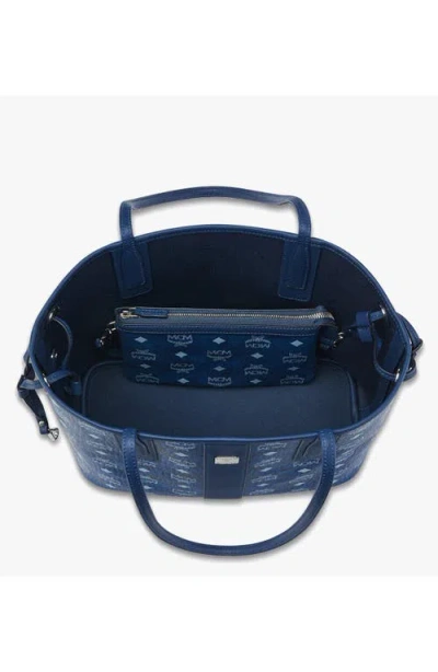 Mcm Small Liz Monogram Tote Bag In Blue