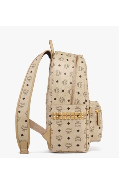 Mcm Stark Side Studs Backpack In Sand