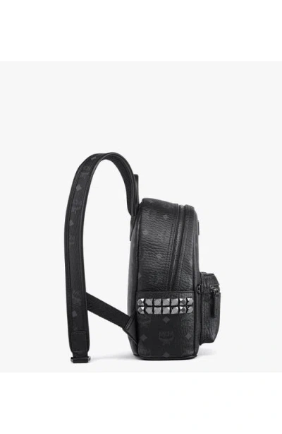 Mcm Small Stark Side Studs Backpack In Black