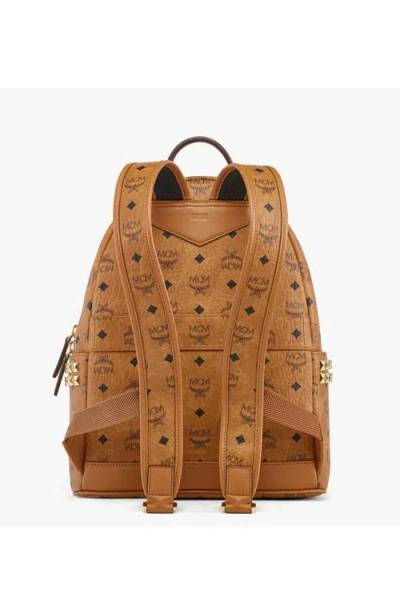 Mcm Small Stark Side Studs Backpack In Brown