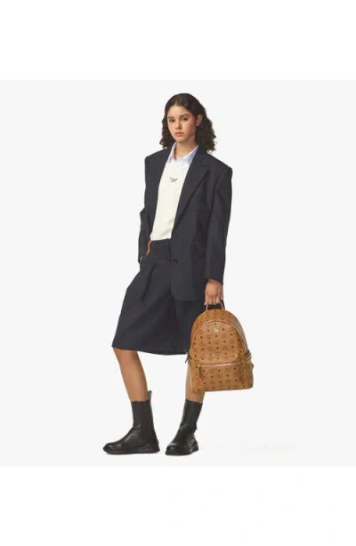 Mcm Small Stark Side Studs Backpack In Brown