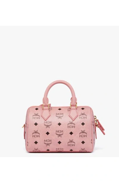 Mcm Structured Top Handle Handbag With Detachable Strap In Pink