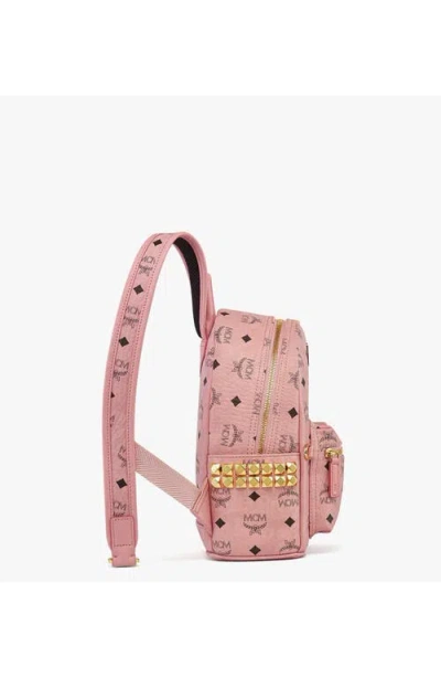 Mcm Mini Stark Side Studs Backpack In Pink