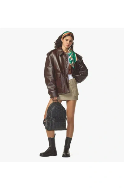 Mcm Small Stark Side Studs Backpack In Black