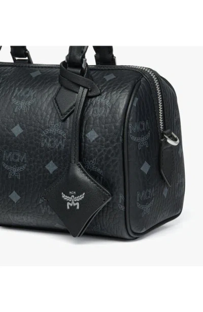 Mcm Ella Boston Bag In Visetos In Black