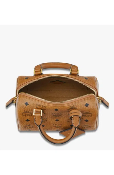 Mcm Small Ella Boston Bag In Brown