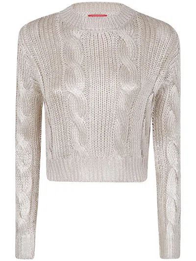 Diesel Knit Sweater With Round Neck And Long Sleeves In Neutral
