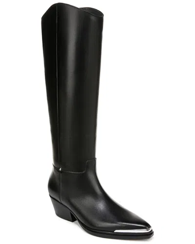 Franco Sarto Billie Wide Calf Leather Boot In Black