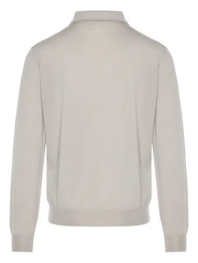 Lardini Long-sleeve Polo Shirt In Gray