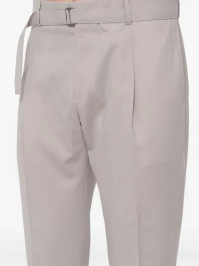 Be Able Pleated Belted Trousers In Gray