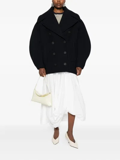 Jacquemus Double-breasted Coat Featuring Notched Lapels In Blue