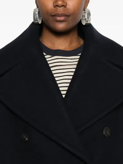 Jacquemus Double-breasted Coat Featuring Notched Lapels In Blue