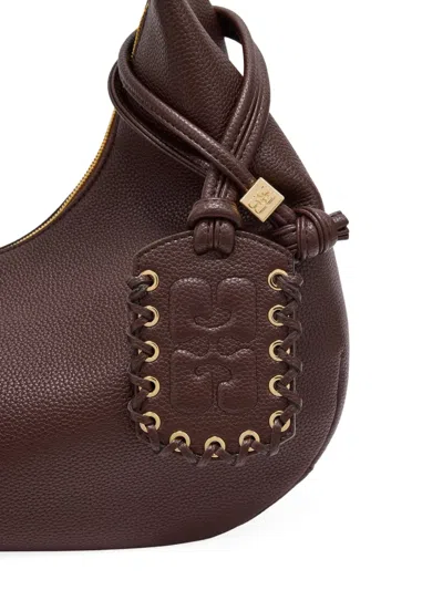 Ganni Medium Hobo Tote Bag In Brown