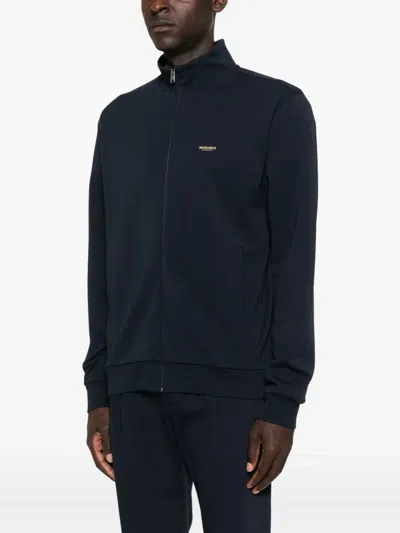 Woolrich Logo Interlock Track Jacket In Black