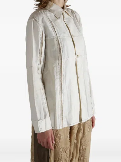 Communs Panelled Seam-detail Shirt In Neutral