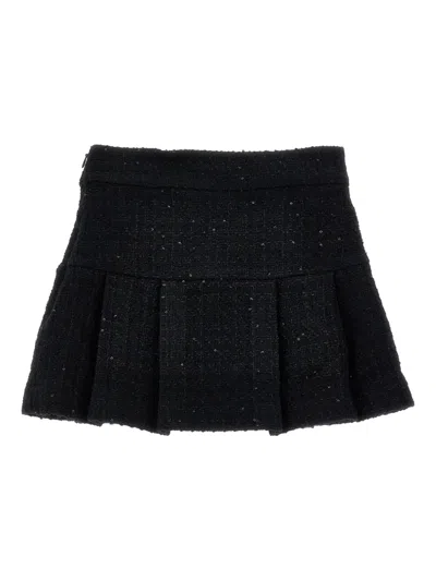 Monnalisa Tweed Skirt In Brown