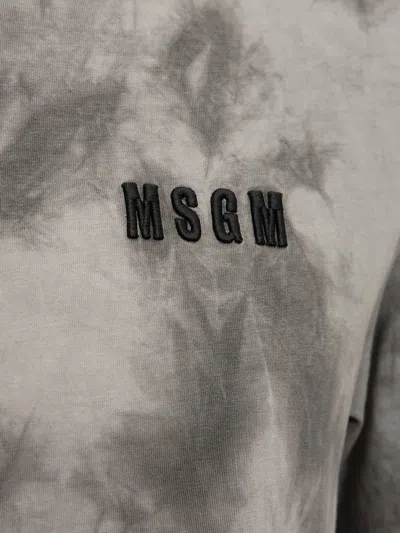 Msgm T-shirt With Logo In Gray