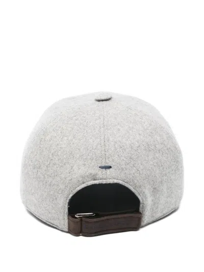 Barba Napoli Barba Felt Baseball Cap In Gray