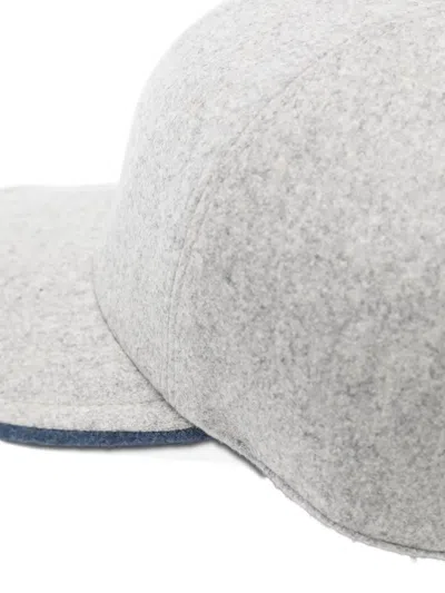 Barba Napoli Barba Felt Baseball Cap In Gray