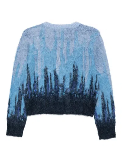 Feng Chen Wang Gradient Cardigan In Blue