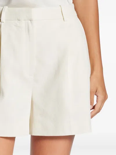 Anine Bing Pleated-front Tailored Shorts In White