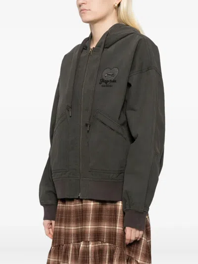 Fingercroxx Cotton Bomber Jacket In Gray