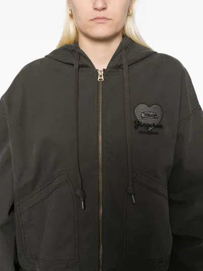 Fingercroxx Cotton Bomber Jacket In Gray