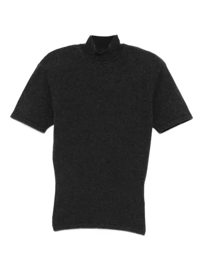 Jacquemus Cozy Turtleneck Knitwear Short Sleeves In Black