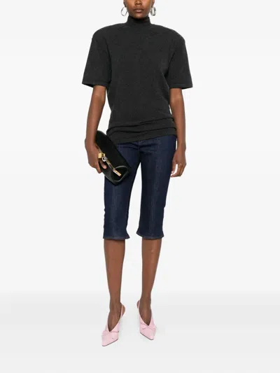 Jacquemus Cozy Turtleneck Knitwear Short Sleeves In Black