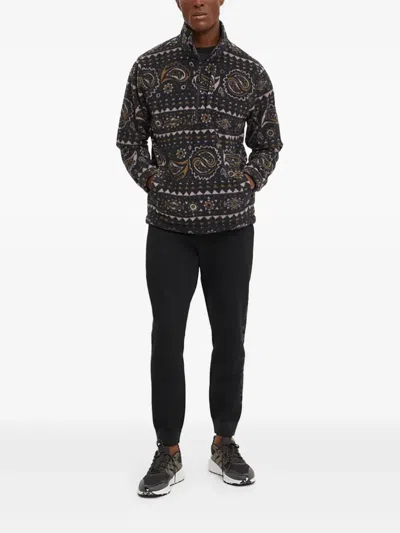 Billabong Paisley-pattern Fleece Zip-up Sweatshirt In Multi