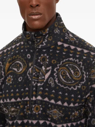 Billabong Paisley-pattern Fleece Zip-up Sweatshirt In Multi