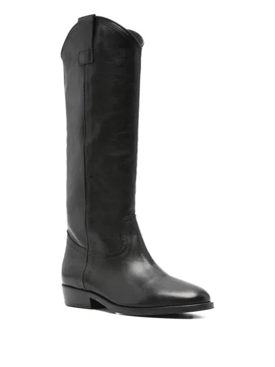 Curiosite 30mm Leather Knee-high Boots In Black