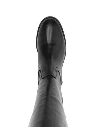 Curiosite 30mm Leather Knee-high Boots In Black