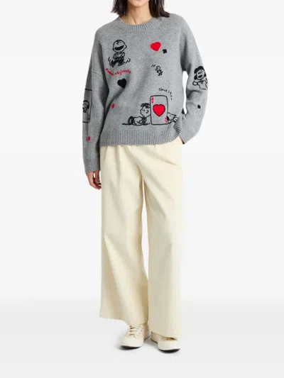 Chinti & Parker X Peanuts Crew-neck Sweater In Gray