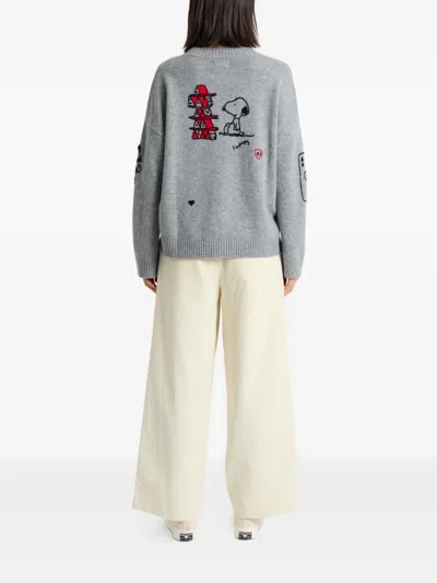 Chinti & Parker X Peanuts Crew-neck Sweater In Gray