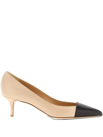 Francesco Russo 55mm Contrast-toe Pointed Pumps In Nude