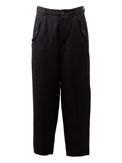 Casey Casey Pleated-front Trousers In Black